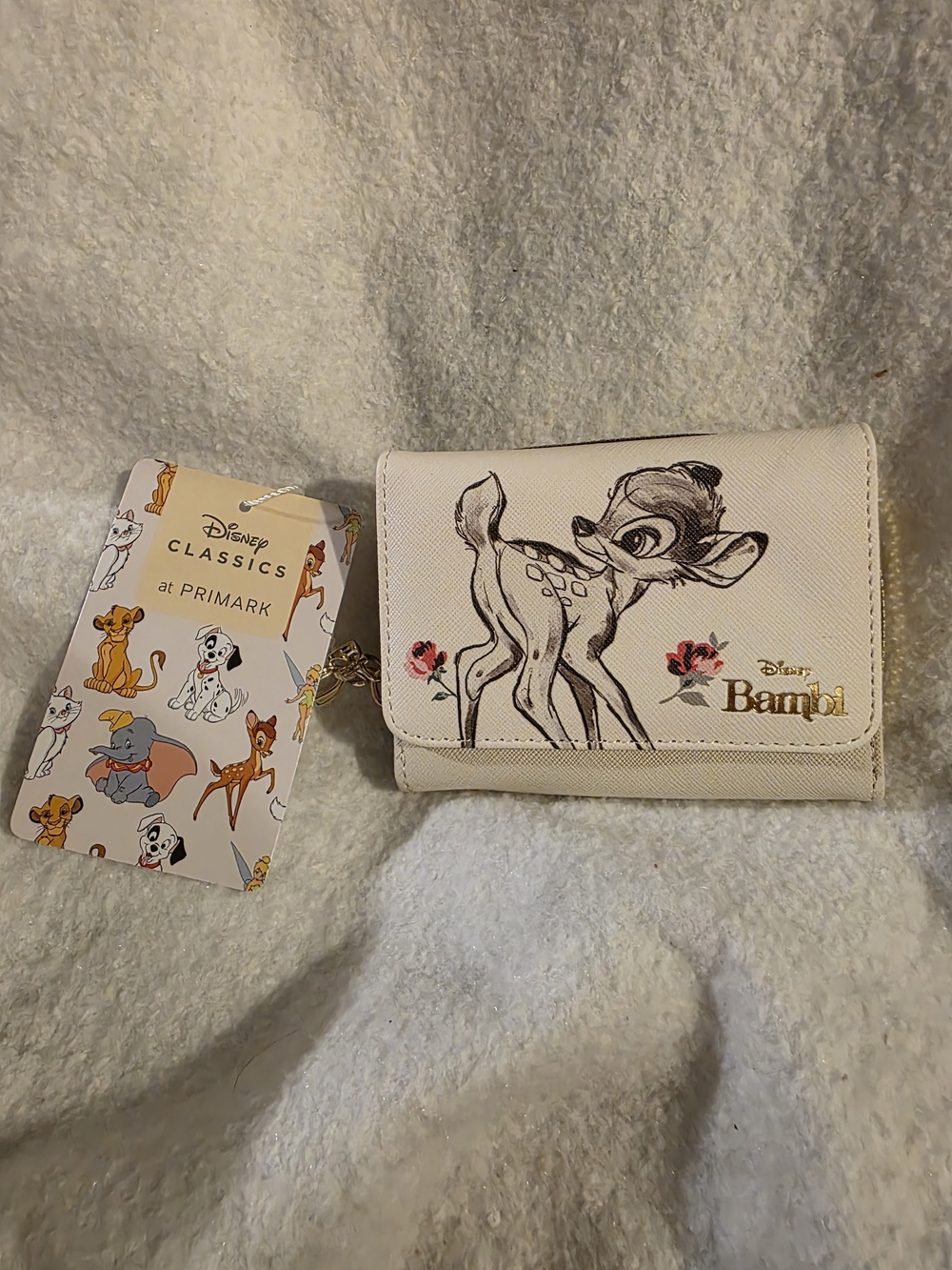 Disney Cream Tri-Fold Wallet with Gold Accents